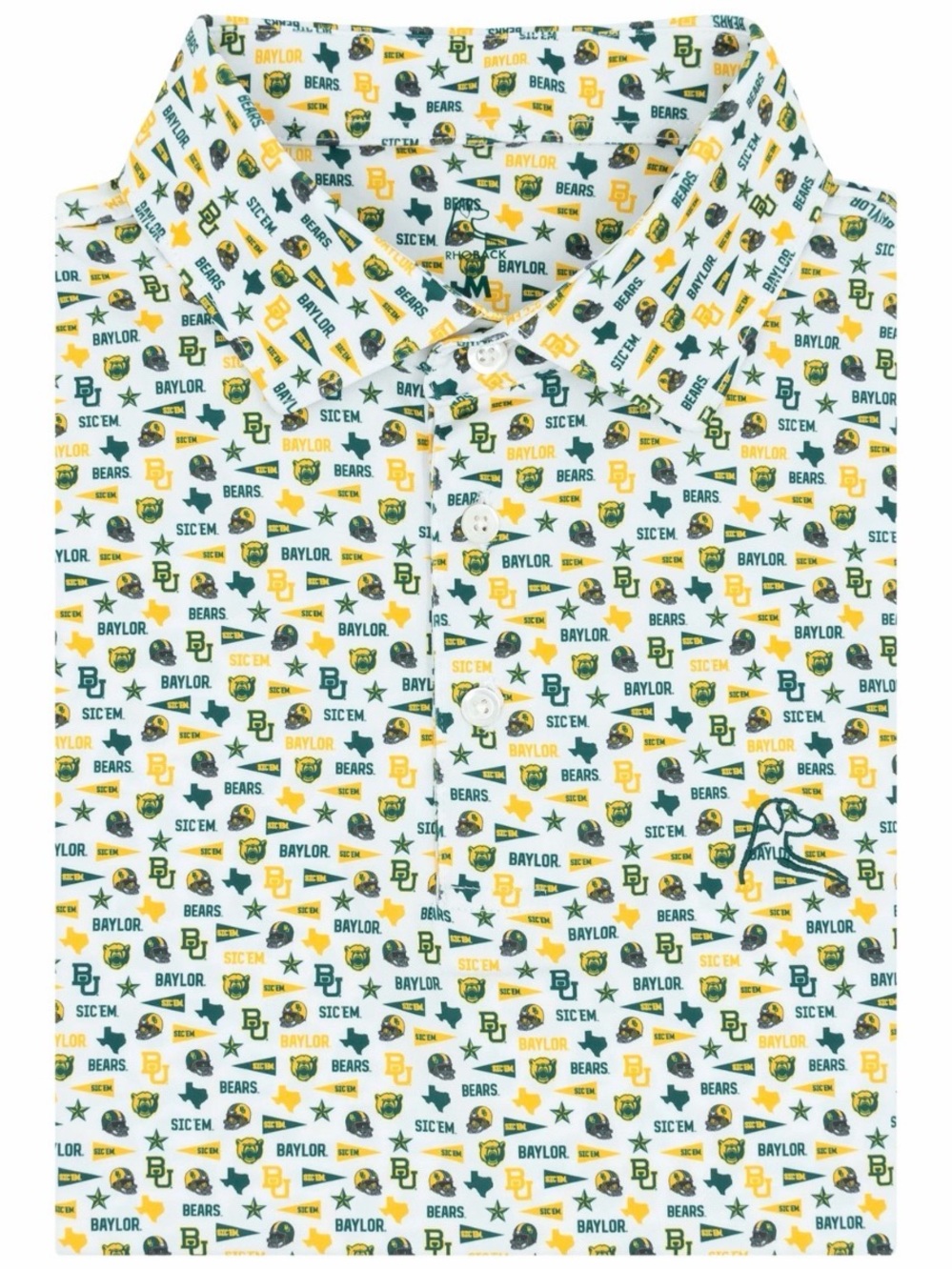 Rhoback | NWOT - Baylor College Game-day Polo - Size M - Green/Yellow